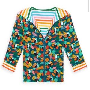 Posh Peanut Rio & Tropical Stripe Reversible Long Sleeve Jacket